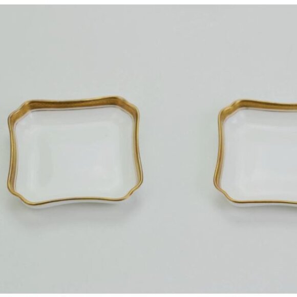 Coalport Elite Gold Bone China Set Made in England Cigarette Holder Two Ashtrays - Picture 6 of 14